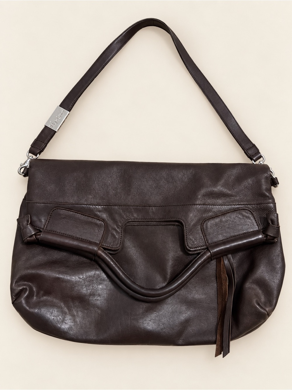 FOLEY + CORINNA Mid City Convertible Leather Foldover Tote – Espresso Brown